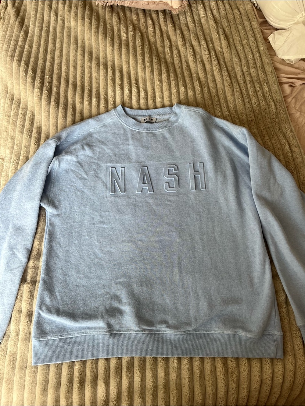 Light Blue NASH Embossed Crewneck Sweatshirt
